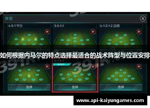 如何根据内马尔的特点选择最适合的战术阵型与位置安排