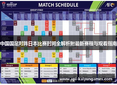 中国国足对阵日本比赛时间全解析附最新赛程与观看指南